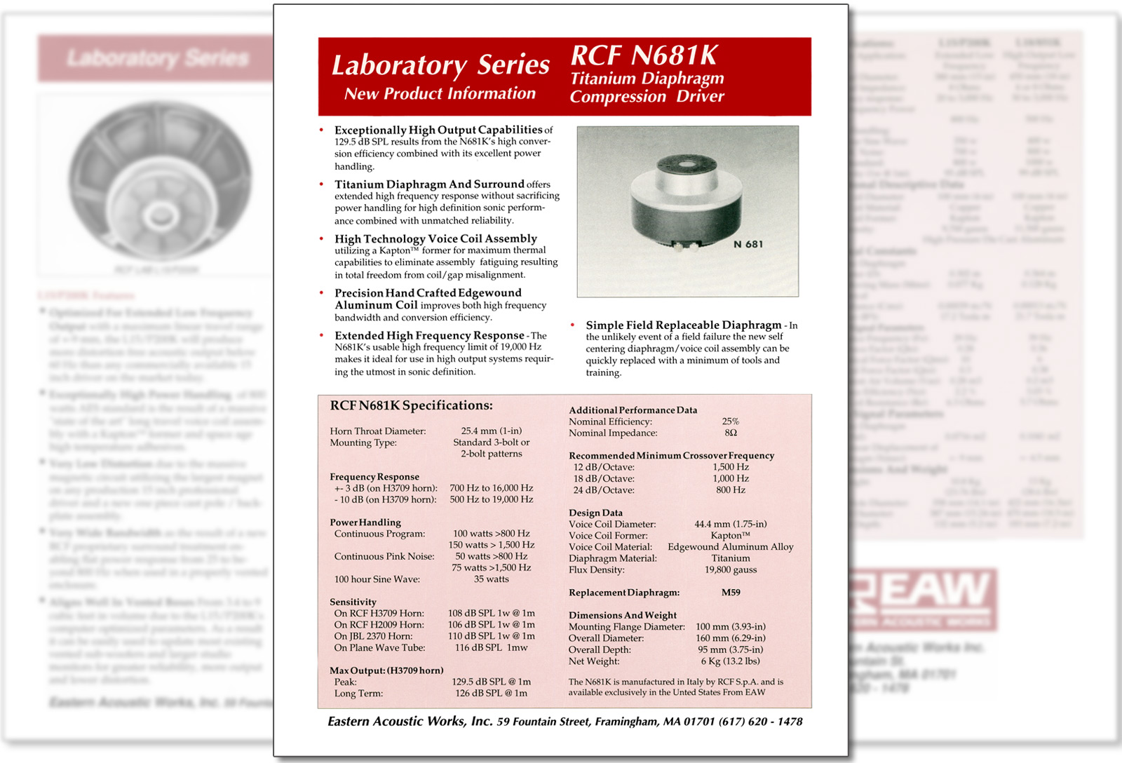EAW RCF N681 High Tech Compression Driver (c1988) - AboutProSound